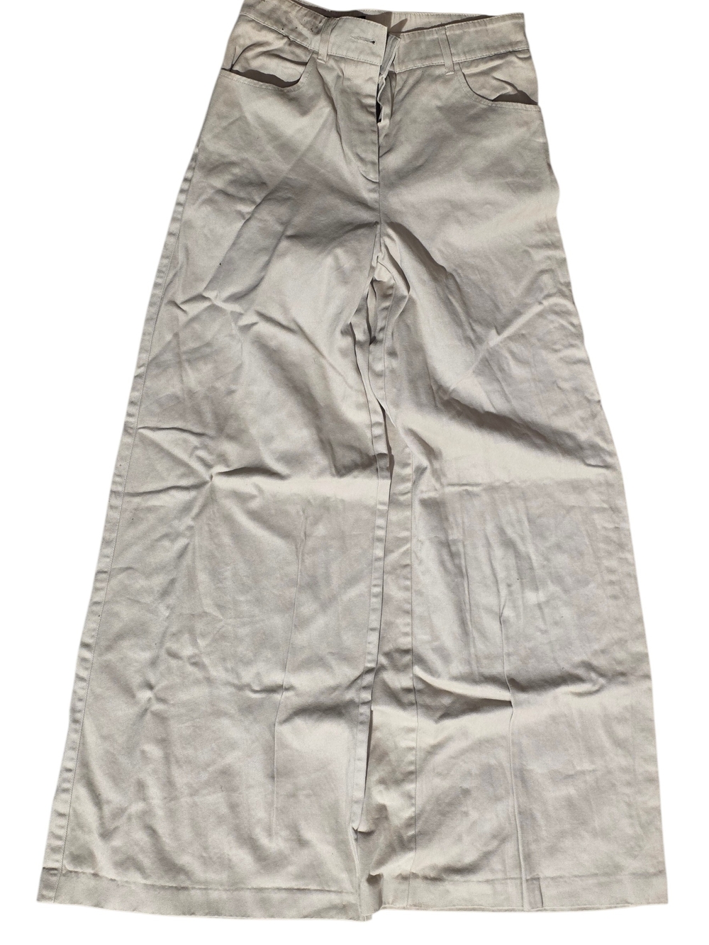 Wide Leg Light Beige Trousers